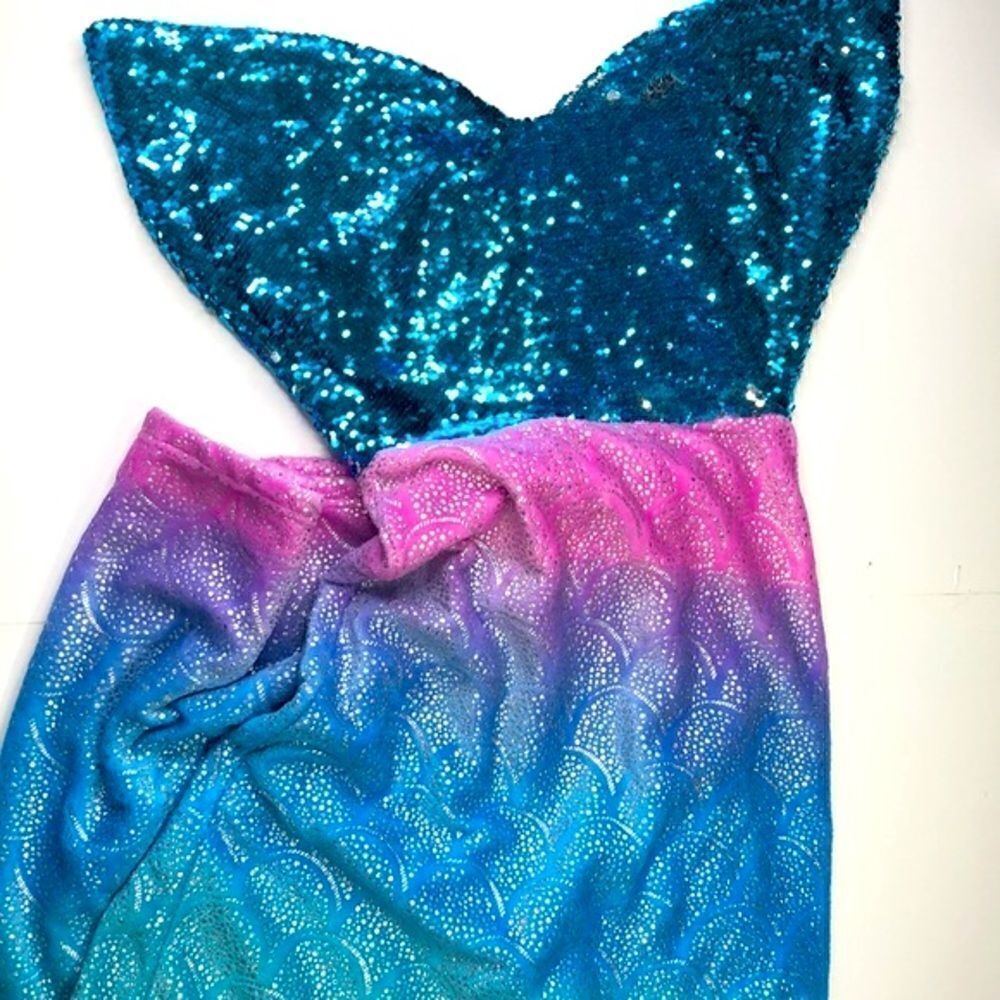Reversible Sequin Mermaid Tail Fleece Sleeper Sleep Sack OS